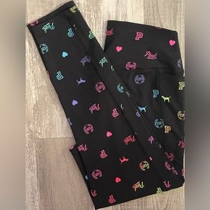 🌈Victoria Secret Pink Rainbow Neon Ombre Leggings Rare🤑FINAL PRICE